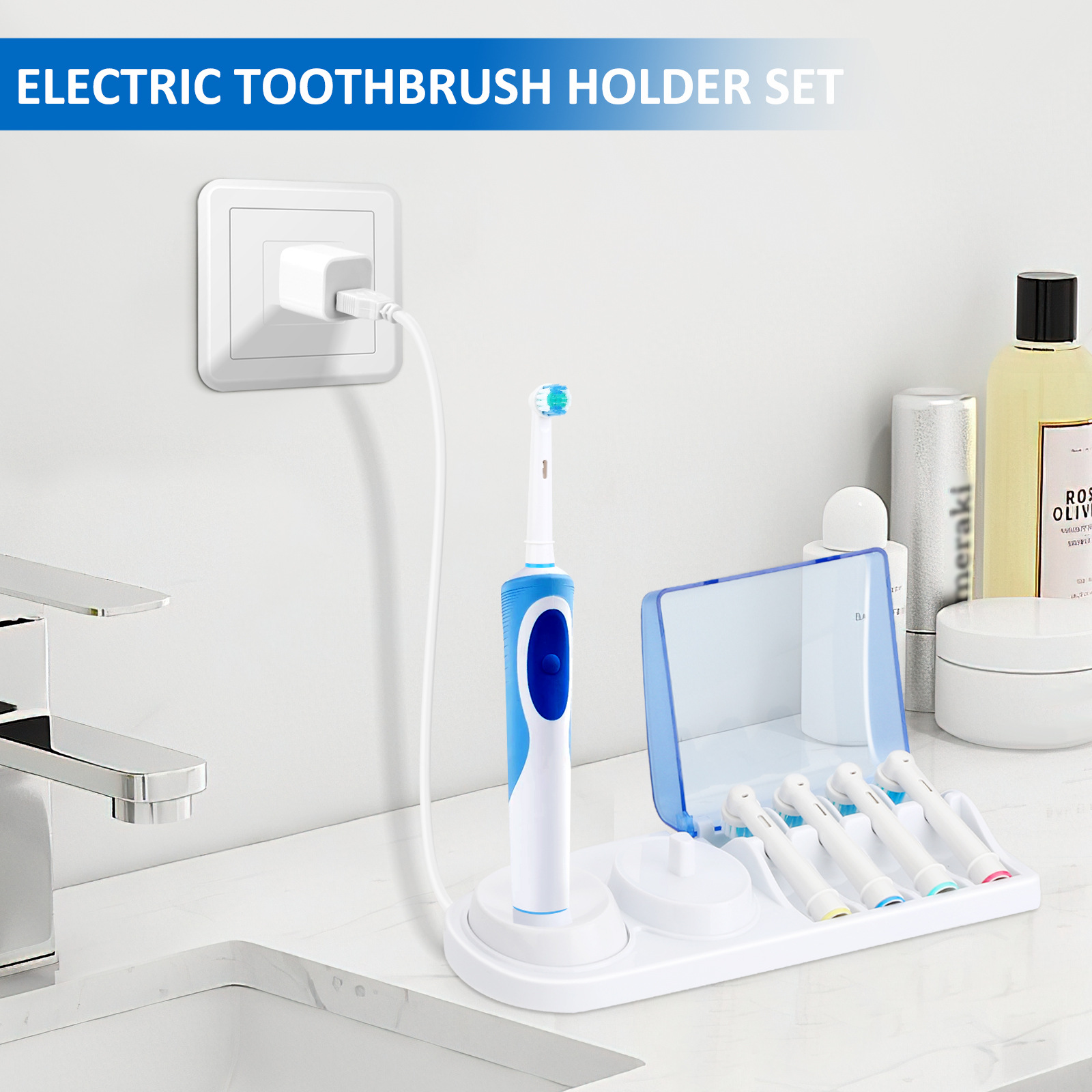 HOYT DESIGN Soporte organizador de cabezal de cepillo de dientes eléctrico  para encimera Oral-B – Yaxa Costa Rica