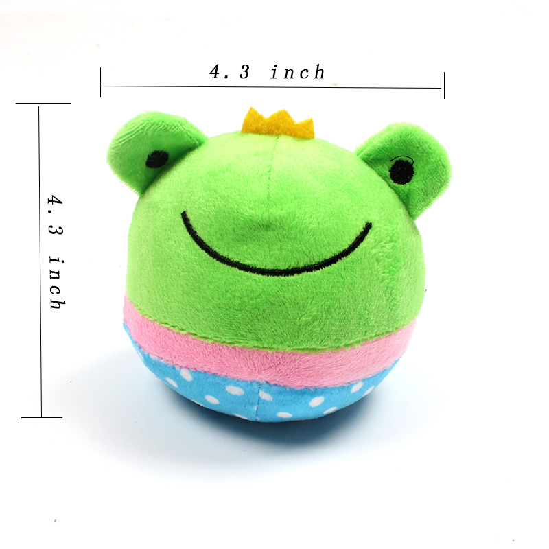 TinyToy Green Frog Plush Dog Toy for Small Dogs