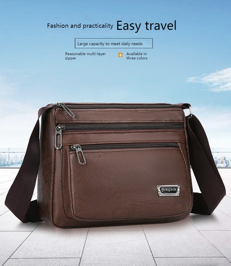 Mens Simple Black Adjustable Pu Leather Crossbody Bag - Bags & Luggage -  Temu Germany