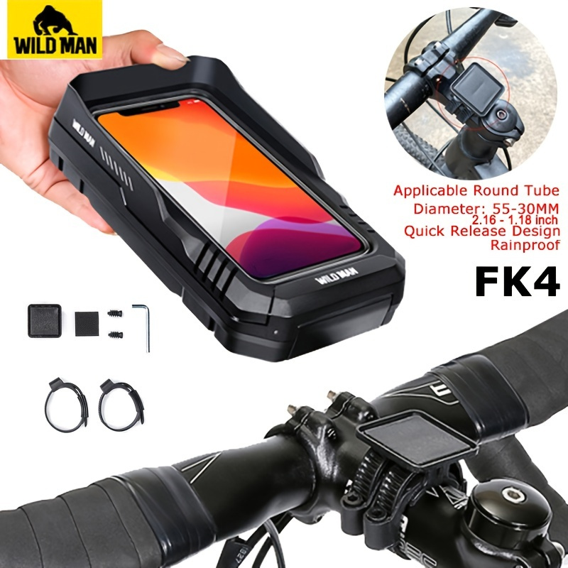 

Wild Man Rainproof Bike Bag With Quick Release, Touch Screen Phone Case - Fits 6.8 Inch Phones - Essential Bicycle Accessories
