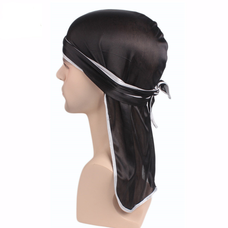 1pc Wave , Durag For Men, Pirate Hat, Long Tail Hip Hop Headwraps