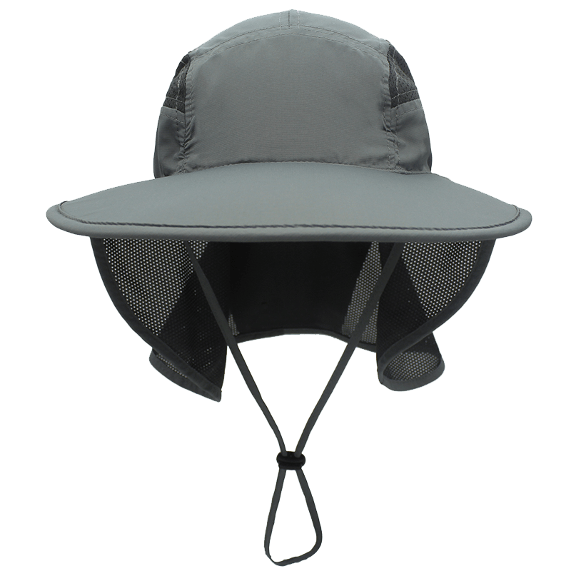 Honrane Wide Brim Shawl Design Bucket Hat with Fan Mesh Face Guard