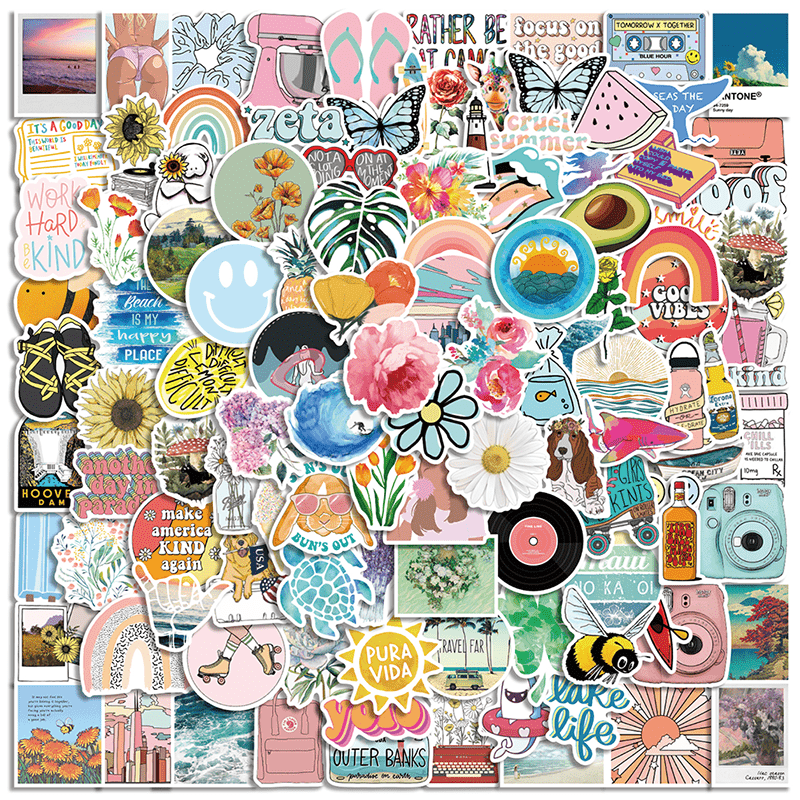 300+ Vsco Aesthetic Waterproof Stickers Perfect For Water - Temu