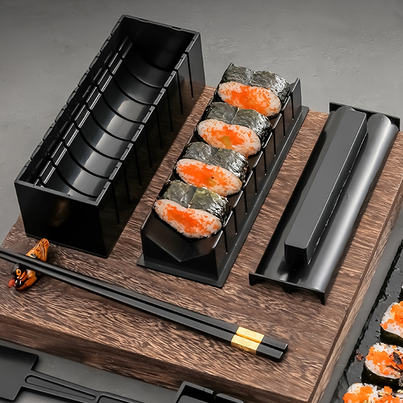 3pcs Black Sushi Plate Diy Sushi Making Kit Plastic Easy Sushi