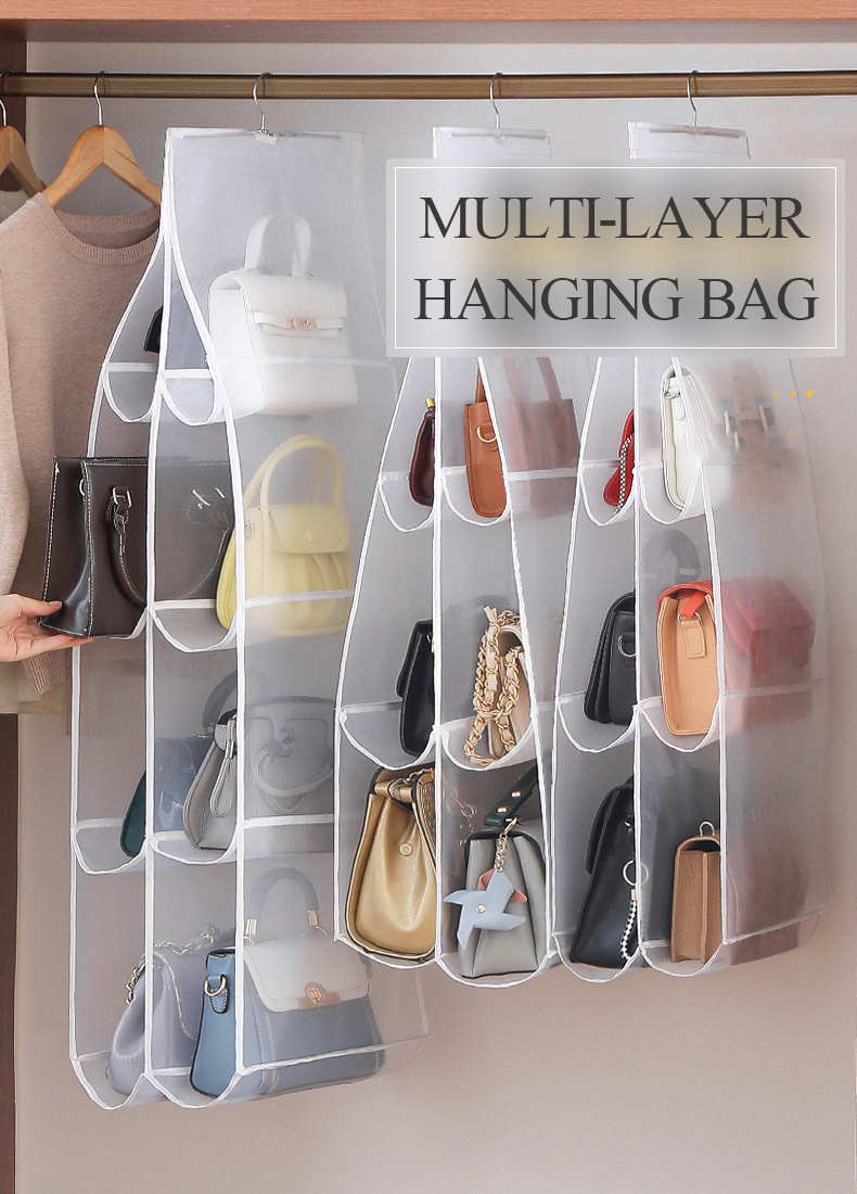 Dual Sided Hanging Handbags Organizer Closet Shoe Holder - Temu
