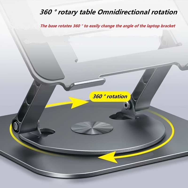 360 Degree Rotatable Computer Stand Dual Axis Rotating Laptop Stand ...