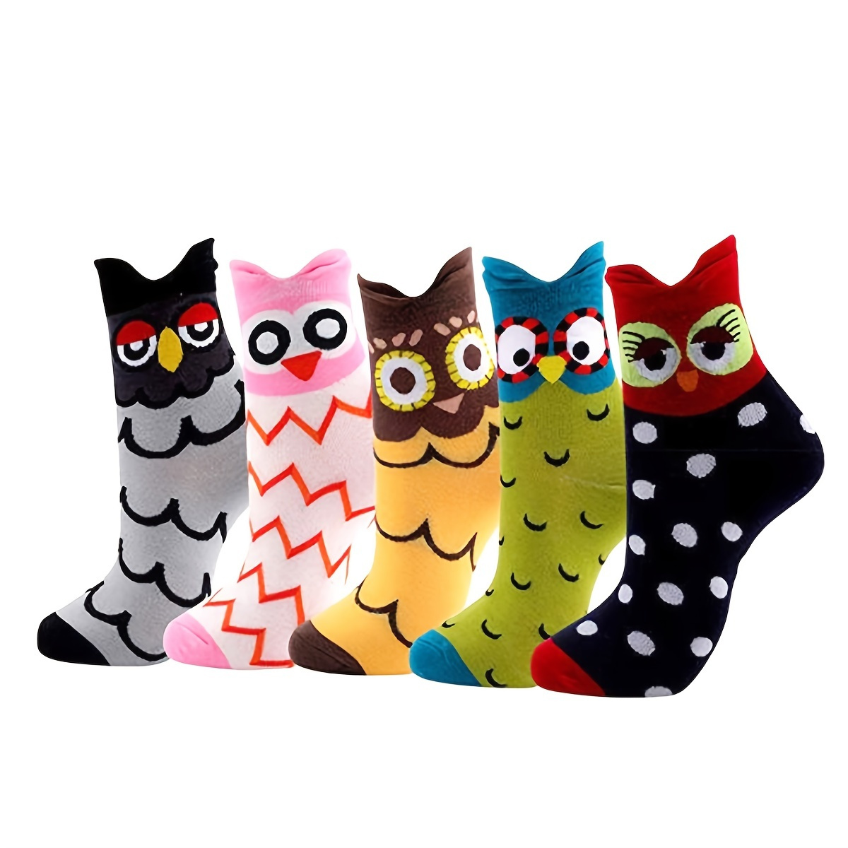 

5pairs Colorful Cute Animal Design Patterned Women's Casual Cotton Socks