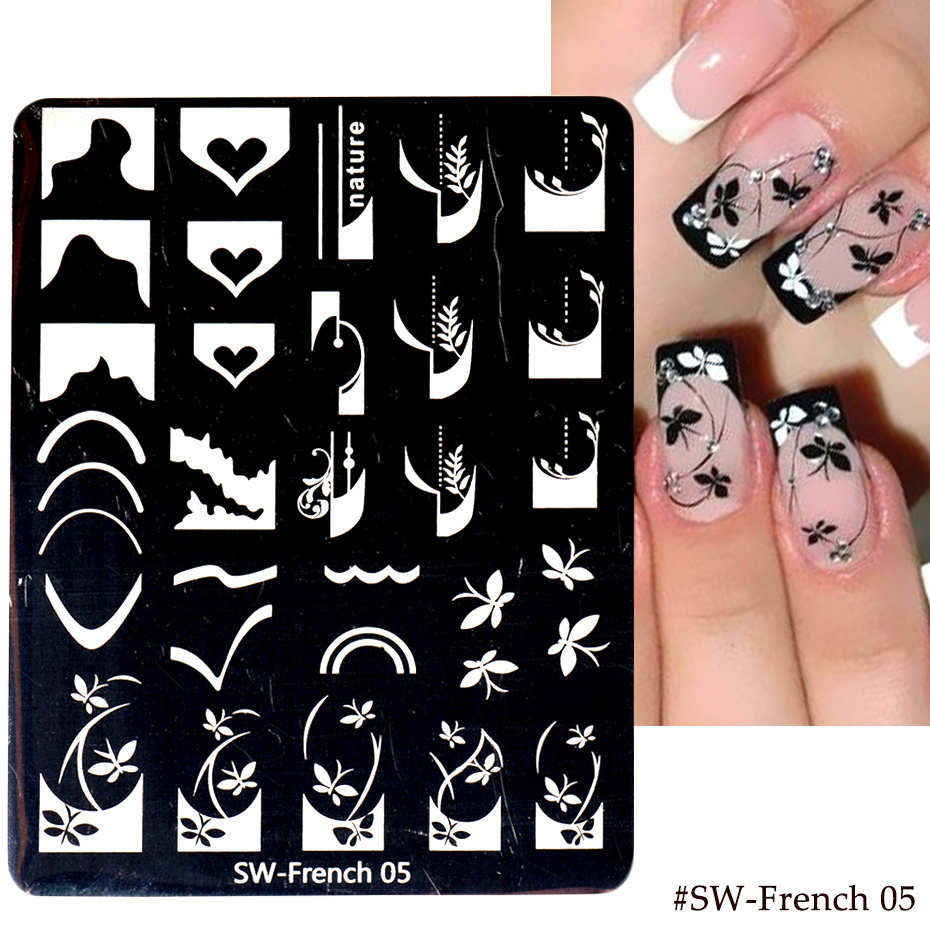  8 Sheets French Line Nails Art Stamping Plate Geometrical Wave  Line Drawing Templates Chrome Hearts Butterfly Manicure Design Decoration  Nails Gel Printing Charm for Festival Nail Art Stencils Tools : Beauty