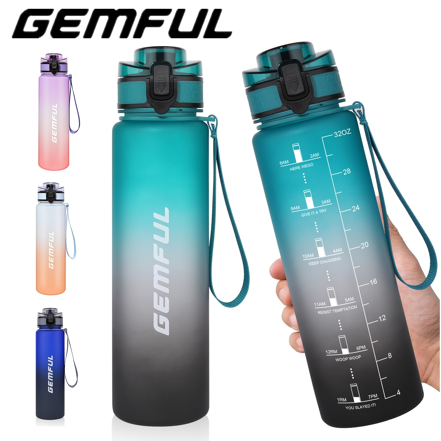 Tritan Plastic Water Bottle With Straw Leak Proof Reusable - Temu