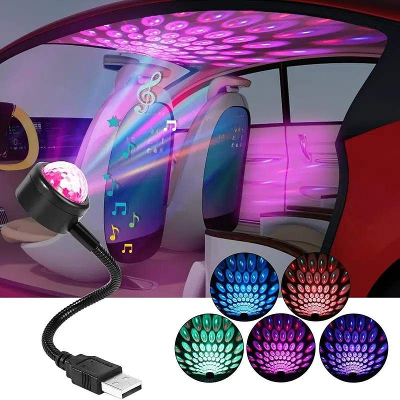 Wanzhow USB LED Car Interior Atmosphere Ceiling Night Star Light Lamp  Flexible Pipe Roof Decoration USB Port / Car Room Light / Car Roof Light /  Usb Star Light Led Car Fancy