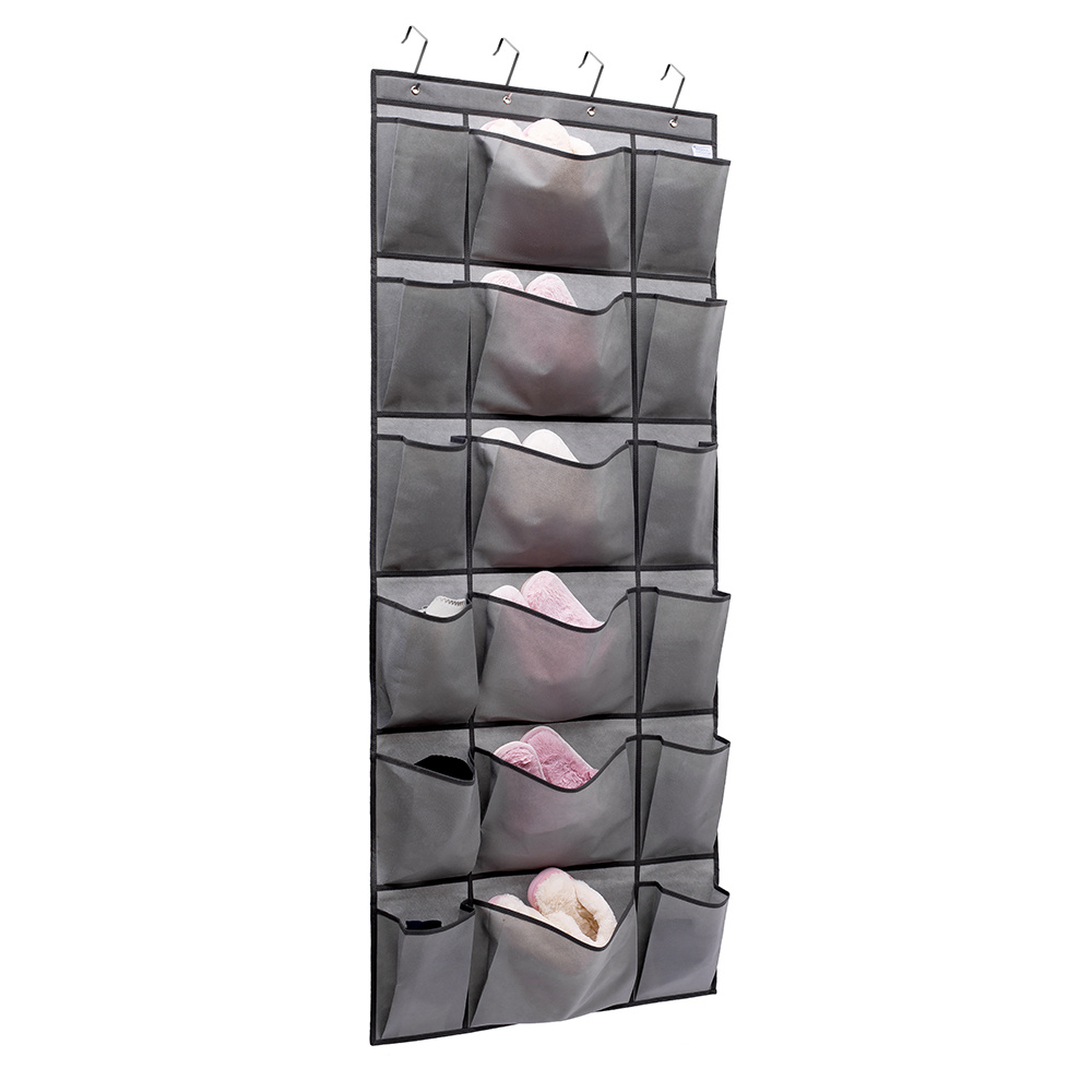 Organize It All Overdoor 12 Pair Shoe Rack with 4 Accessory Hooks