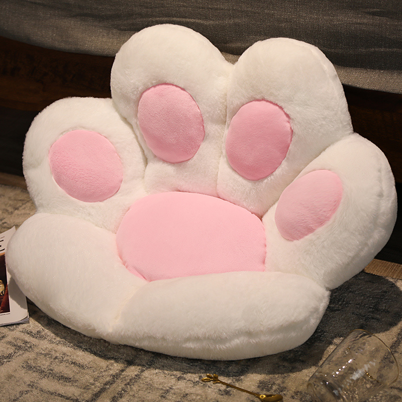 Seat Cushion Cat Paw Cozy Paw Shaped Chair Cushion Cute Chair Cushion Lazy  Back Cushion, White (d-583-a)