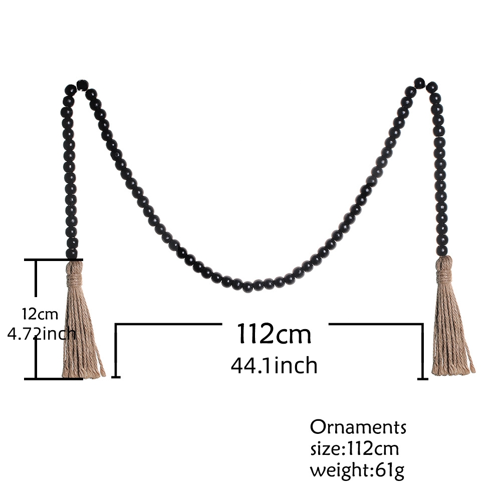 1PC wooden bead garland DIY handmade jewelry accessories log color wooden  beads rope tassel string home decoration pendant crafts ornaments length