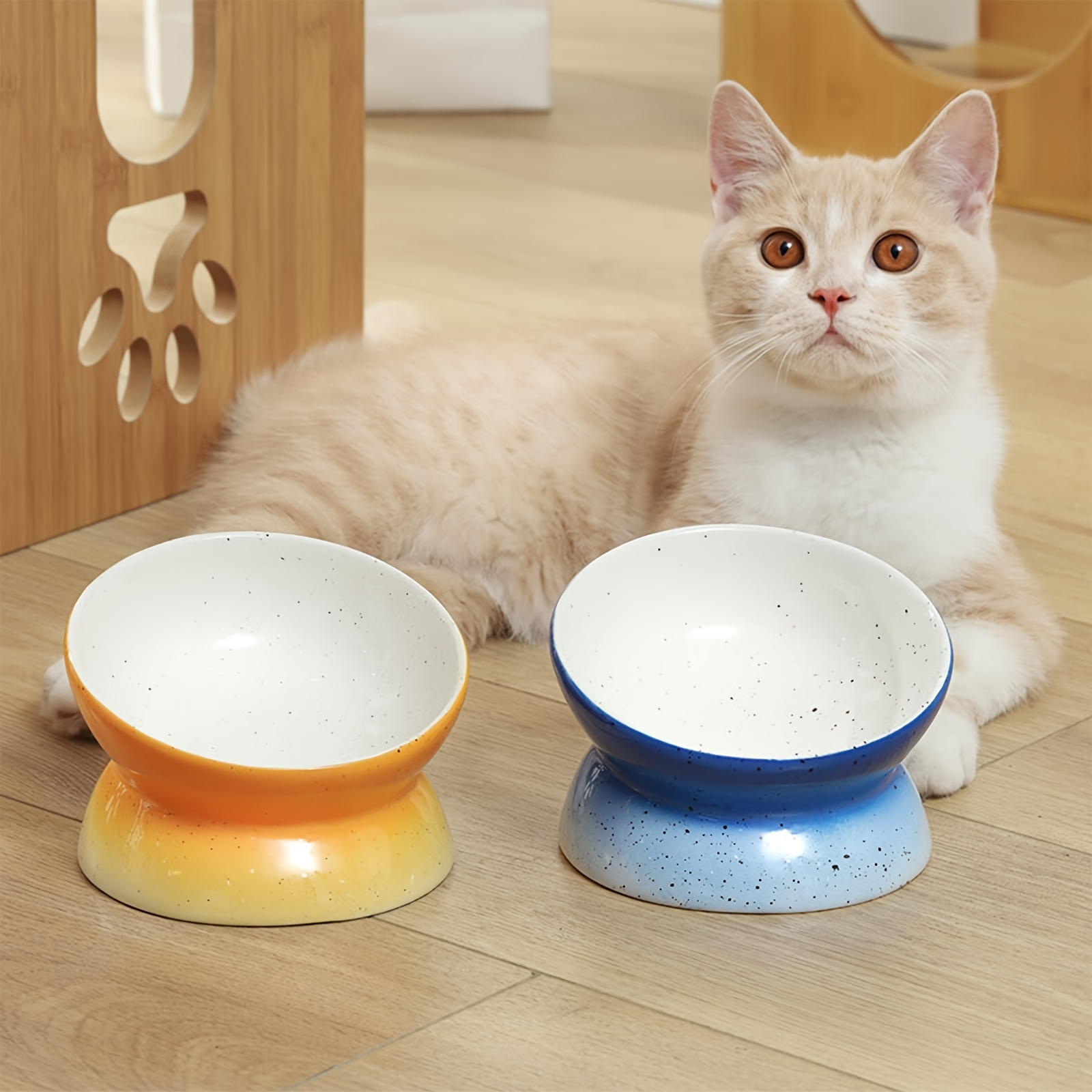 Raised Non-slip Ceramic Pet Food Bowl - Perfect For Cats & Dogs! - Temu