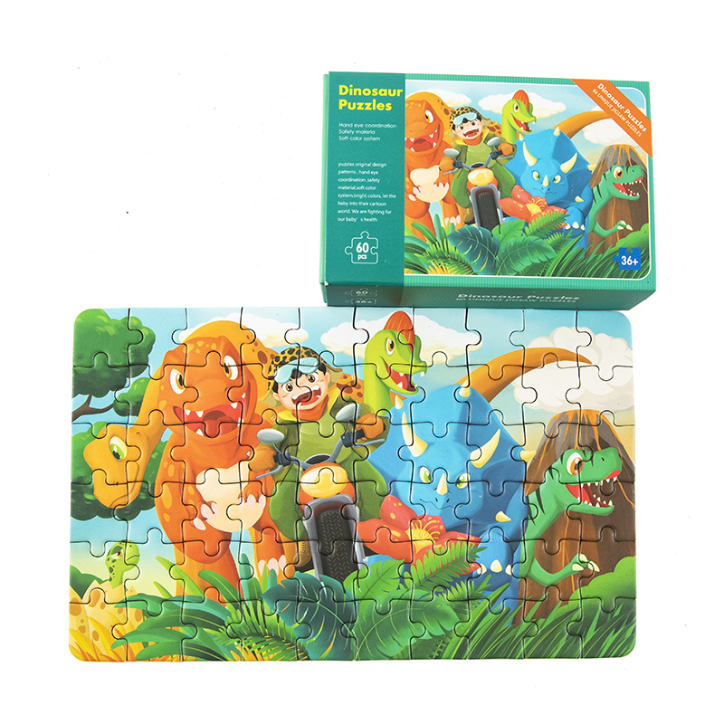 60 Pieces Jigsaw Puzzle Cartoon Animal Vehicle Montessori Games