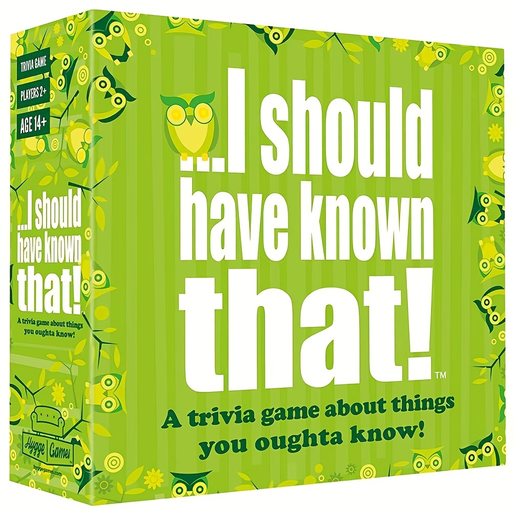 Examples Of I Should Have Known That Game Questions