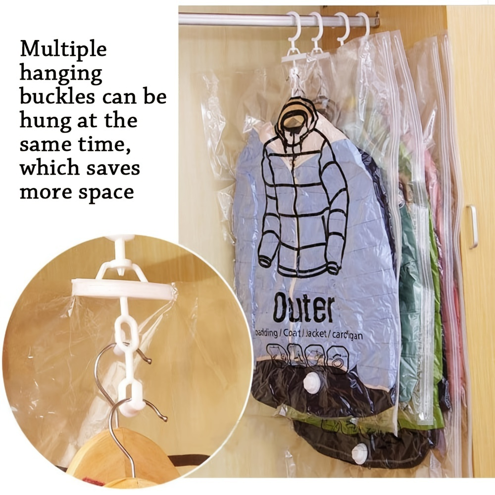 

1pc Vacuum Bag To Save Space For Foldable Clothes Can Hang Hook Storage Down Jacket Suit Bags Clothing Dustproof Cover
