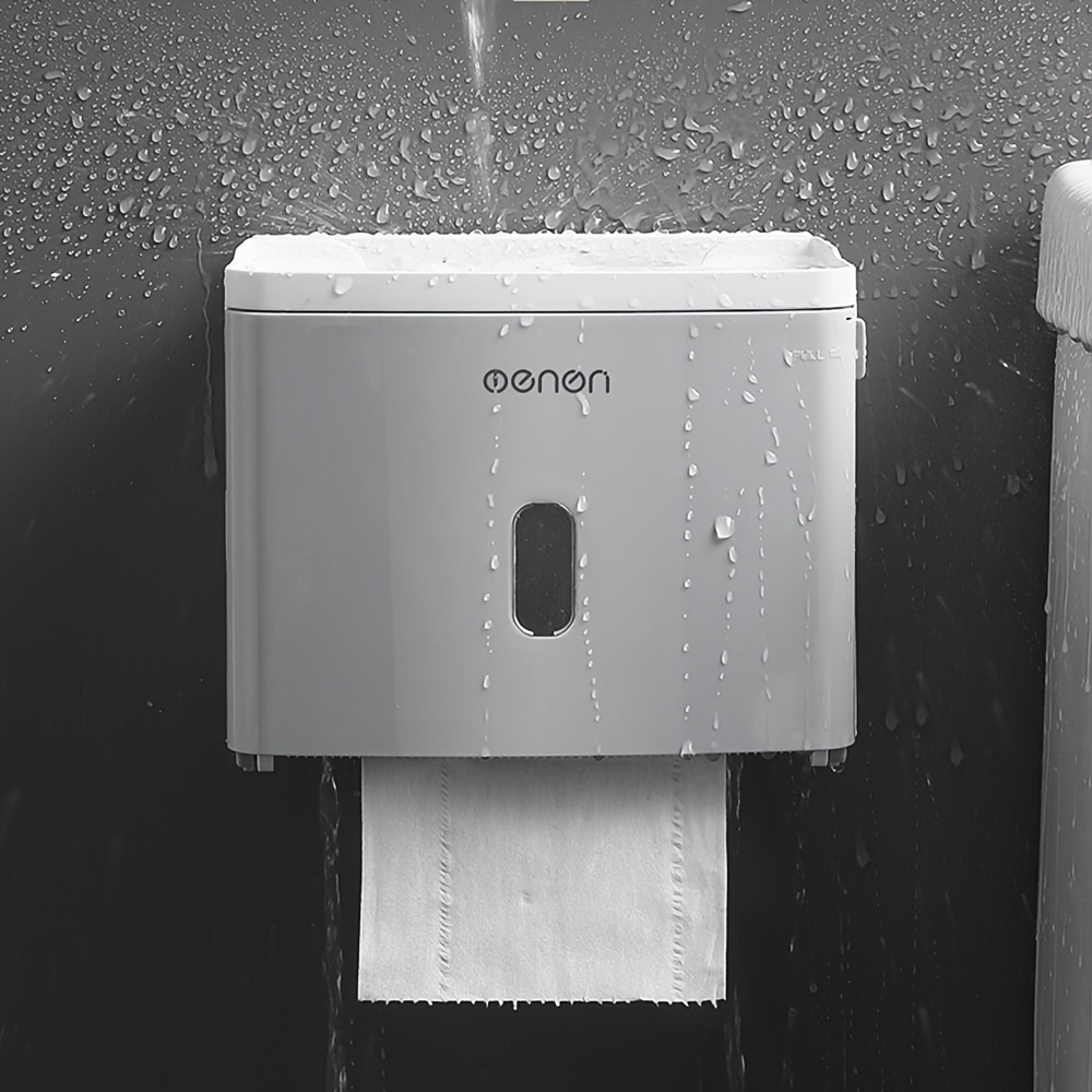 1pc Toilet No Punching Wall Mounted Paper Holder Waterproof Wall Mount