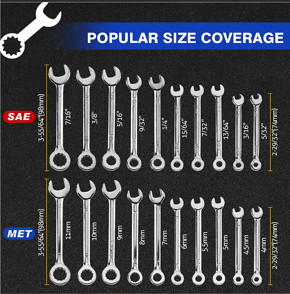 Juego 10 Mini Llaves Combinadas 4 A 11mm Kobalt Usa