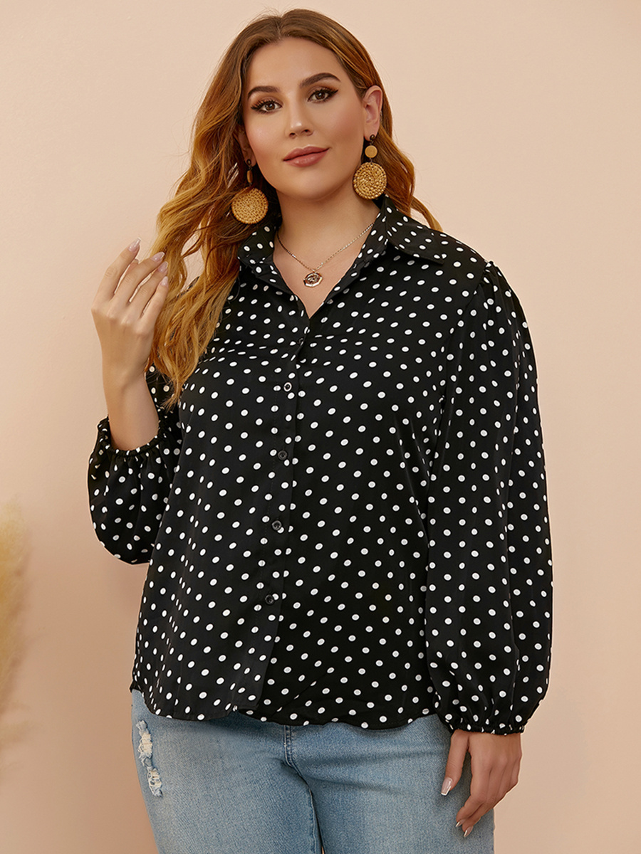 YOURS Curve Plus Size White Polka Dot Print Short Sleeve Blouse