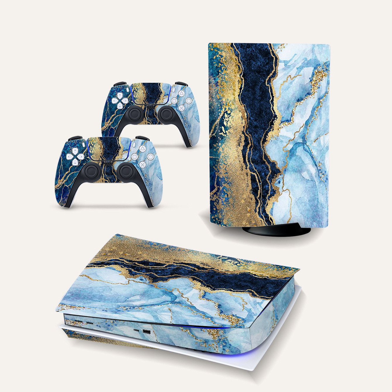 PS5 Console Skin Gold Marble