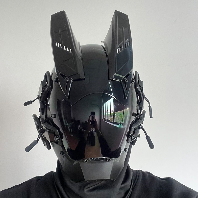 1pc Black Cyberpunk Warrior Mask Cosplay Sci Fi Outfit - Temu