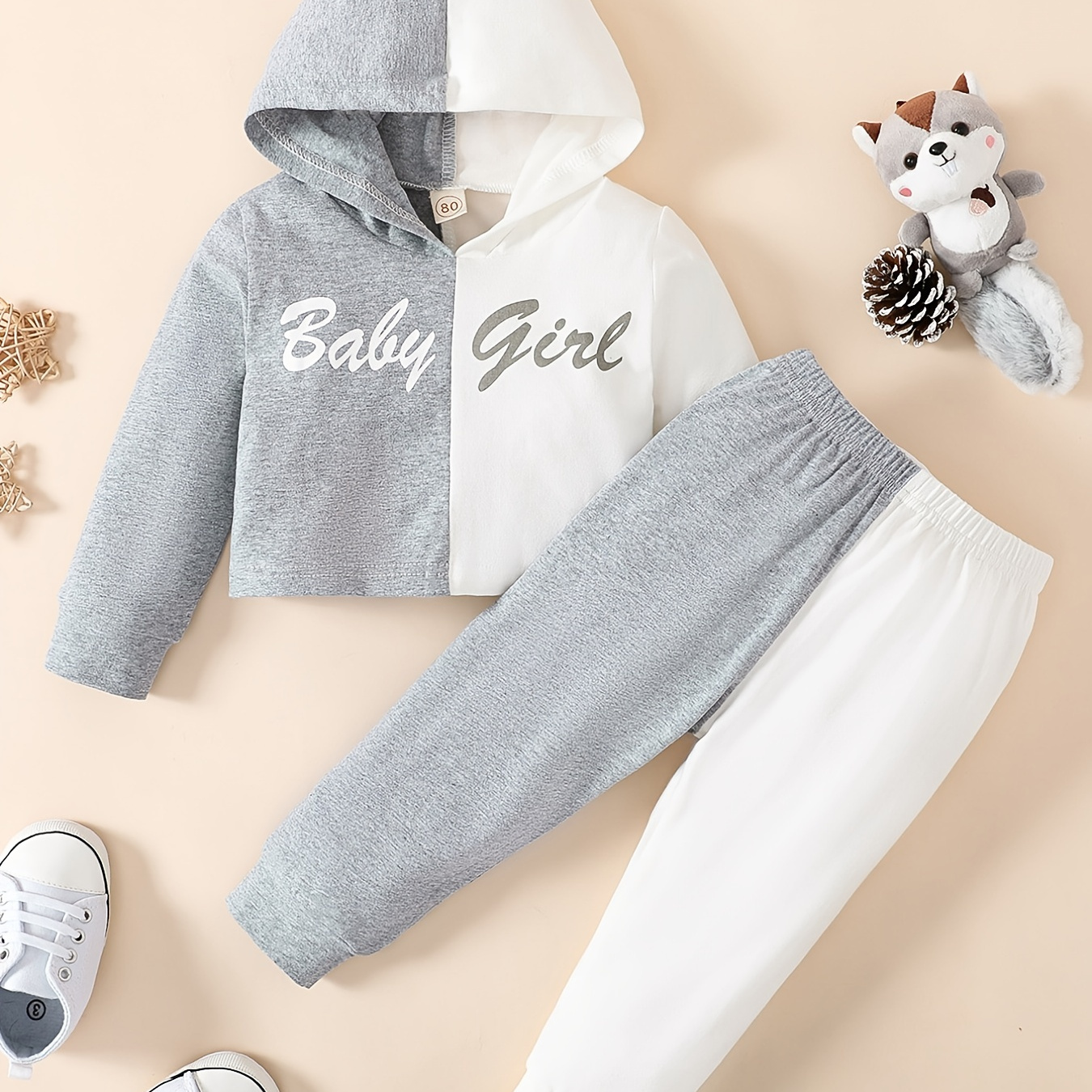 

Girls Cropped Hoodies & Matching Jogger Pants Set Hooded Sweatshirt Set Kids Clothes