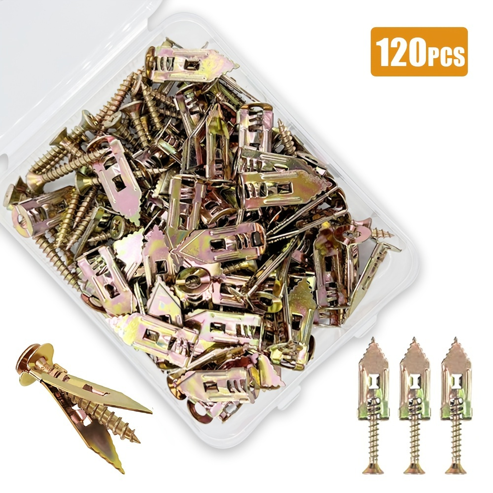 120pc Drywall Anchor Screws Kit - Self-Drilling & Ready-to-Use in a Convenient Box!