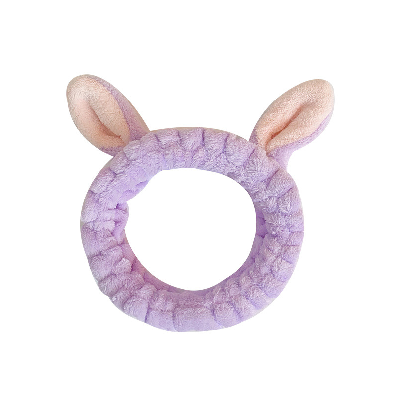 Bunny Ear Cosmetic Headband Fashion Cute Fluffy Elastic - Temu Canada