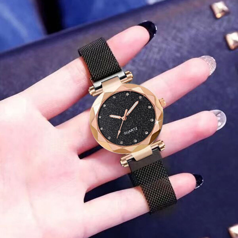 Womens Wrist Watch Ladies Pointer Watch Dotted Stars With Roman Scale ...