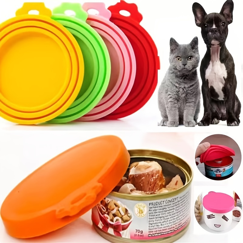 1pc Pet Food Can Covers Universal Silicone Tin Can Lid, Size: 35 in, Orange