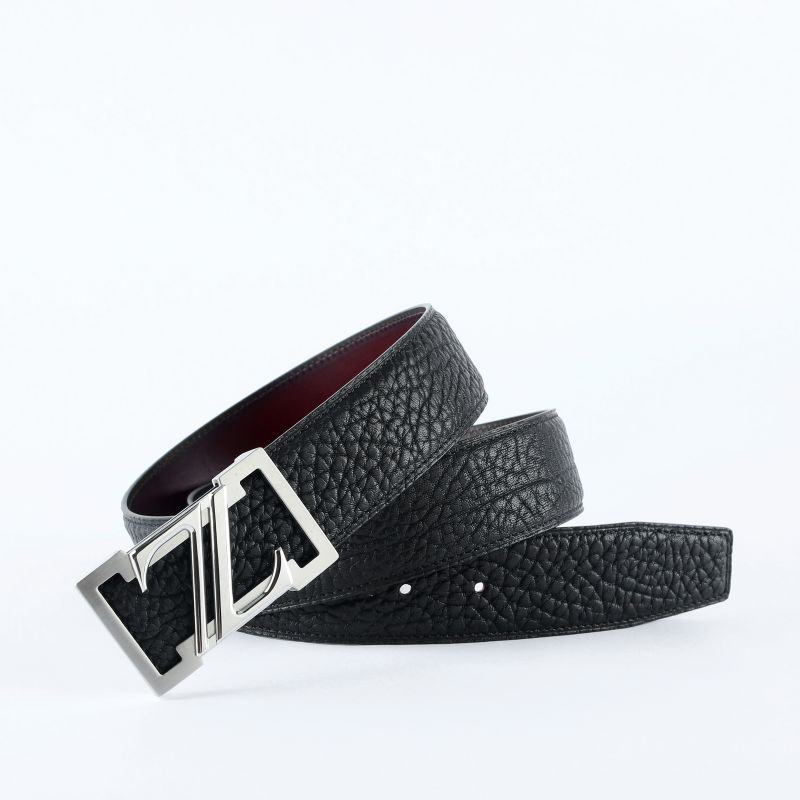 Men Genuine Leather Z Letter Smooth Buckle Belt 304 Stainless Steel Buckle  Top Coat With Flower Textured Unique, No Interlayer, Wide - Temu Israel