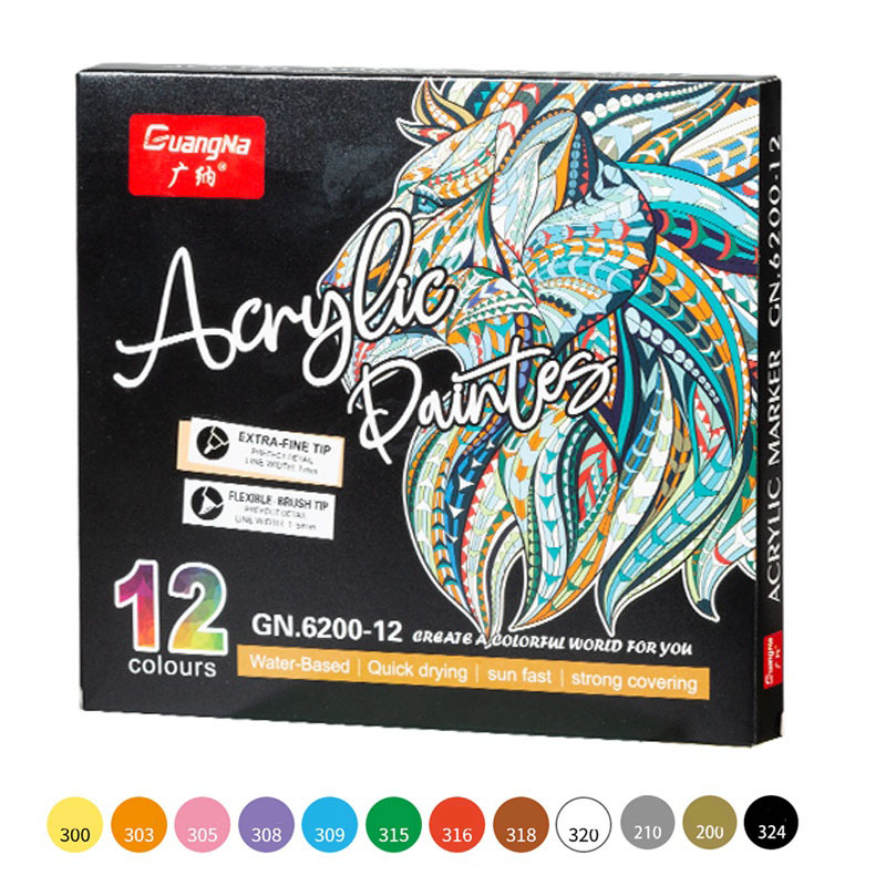 36 Color Double Headed Acrylic Pigment Pen Advanced Acrylic - Temu