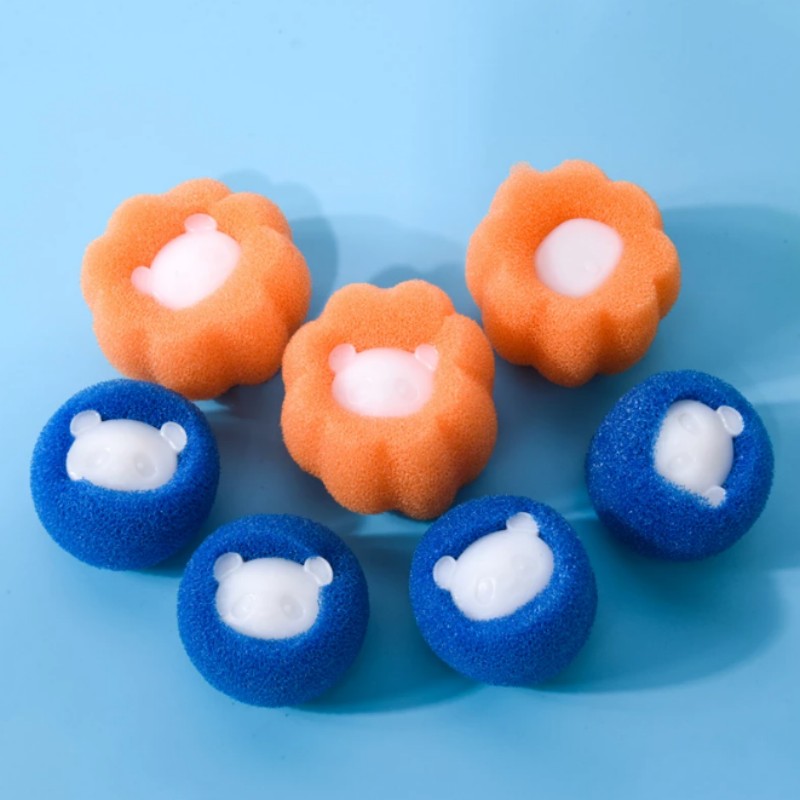 12pcs/pack (6 Blue + 6 Orange) Laundry Balls, Durable Hair Remover Sponge  Cleaning Balls, Wash Clothes Without Twining, Clothes Lint Remover