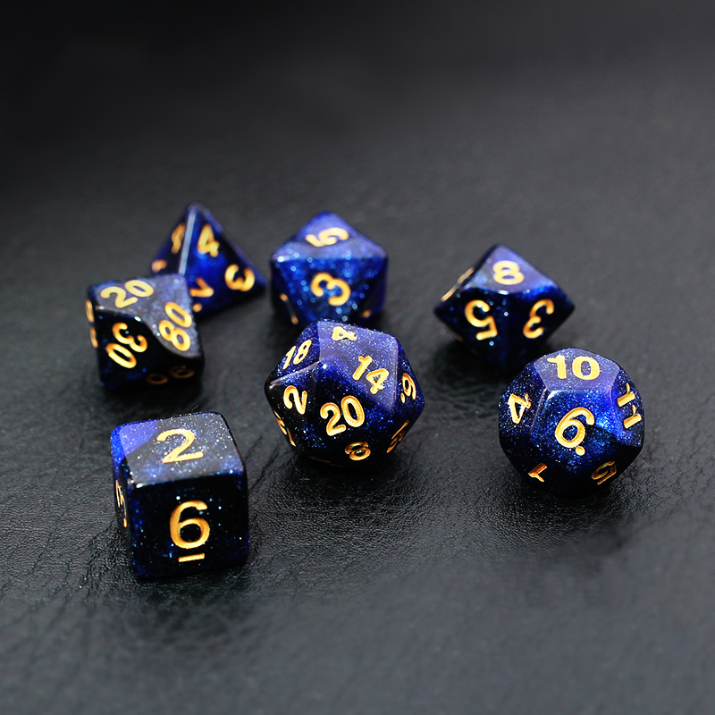 Black And Blue Starry Sky Dnd Dice Table Games Mtg Rpg Dice - Temu ...