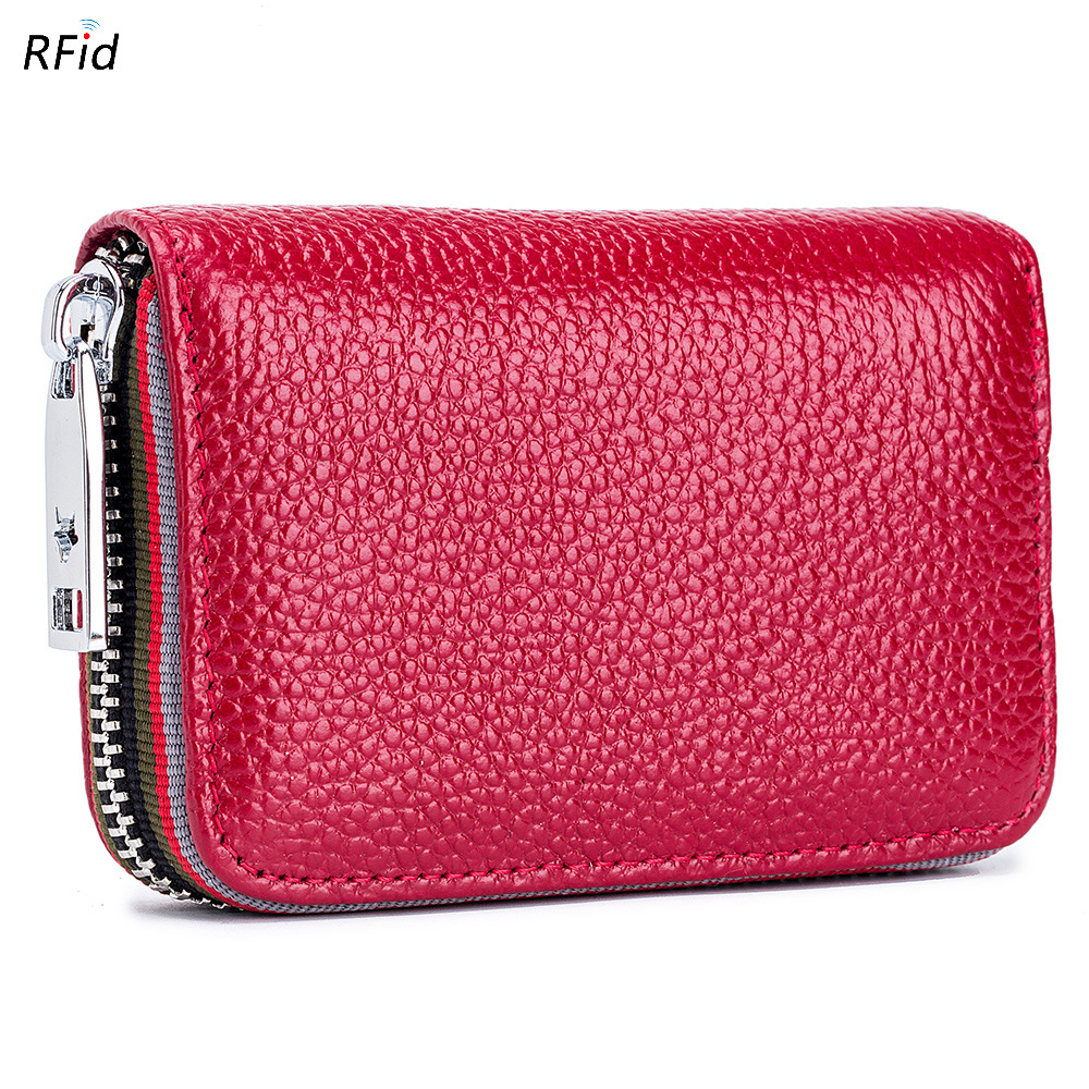 Multi Colour Leather Womens Wallet / RFID Zip Around Wallet 