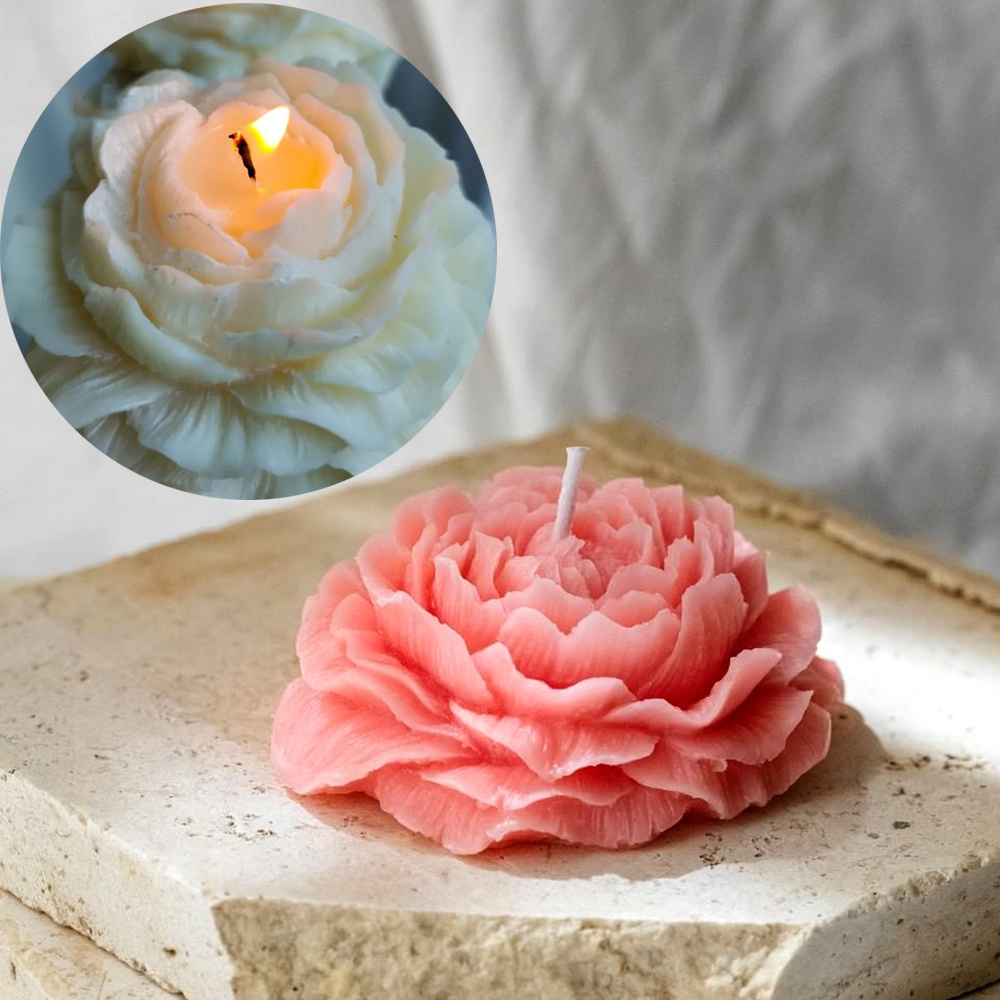 DIY Big Flower Candle Molds for Candle Making Aroma Soy Wax Handmade Soap  Polymer Clay Kitchen Candle Molds