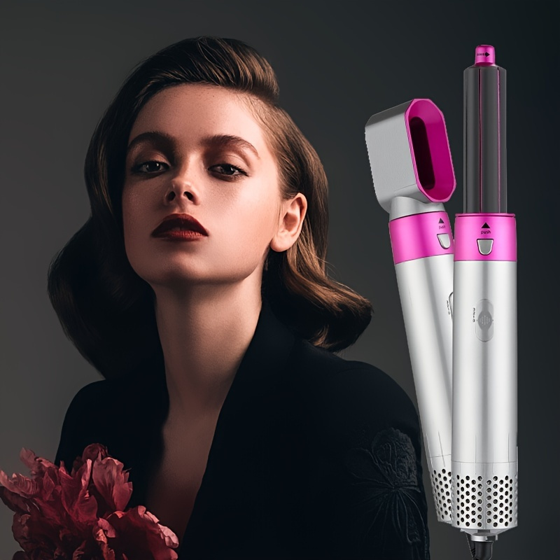 5-In-1 Hair Dryer Hot Comb Set,Wet & Dry Professional Curling Iron Hair Straightener Styling Tool Hair Dryer Household