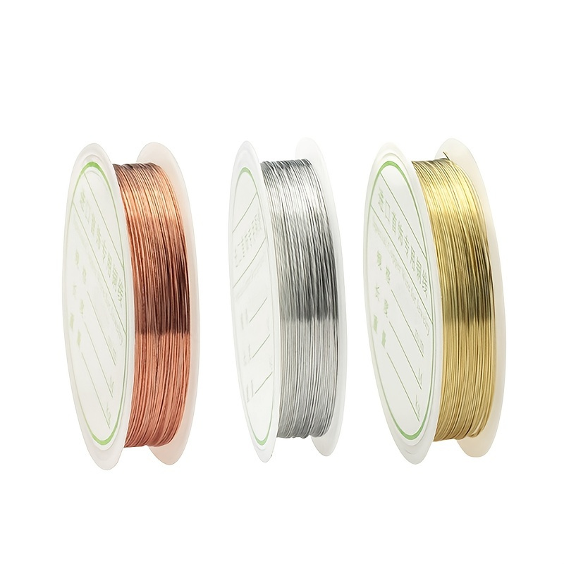 

3 Pcs Copper Wire For Bracelet And Necklace Silver Or Rose Craft Wire Jewelry Colorfast Beading Embellishment 0.2 To 1 Mm Craft Making