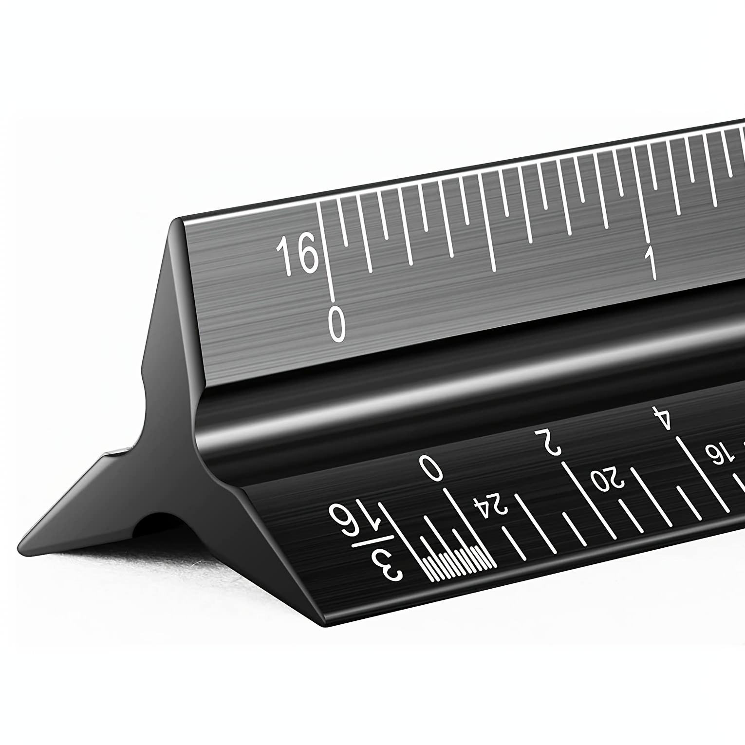 1pc Aluminum Alloy Triangular Ruler With Laser Engraved Scales,  Architectural Design Drafting Ruler For Construction, Home Decor And Diy  Projects In Inches/cm
