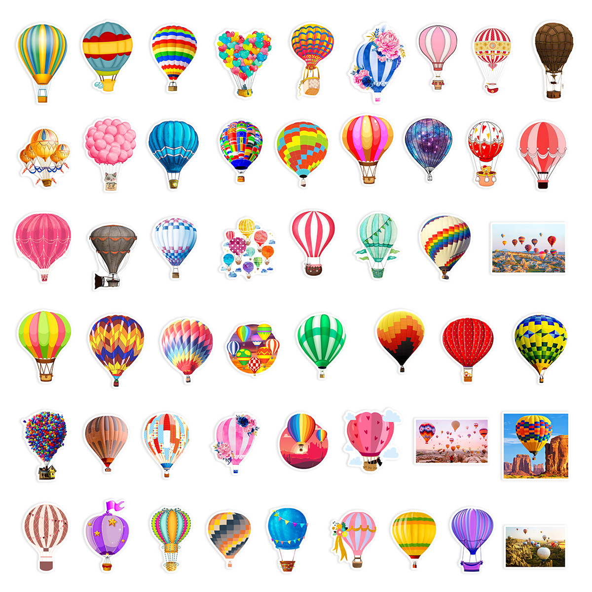 Colorful Hot Air Balloon Stickers Perfect For Water Bottles - Temu