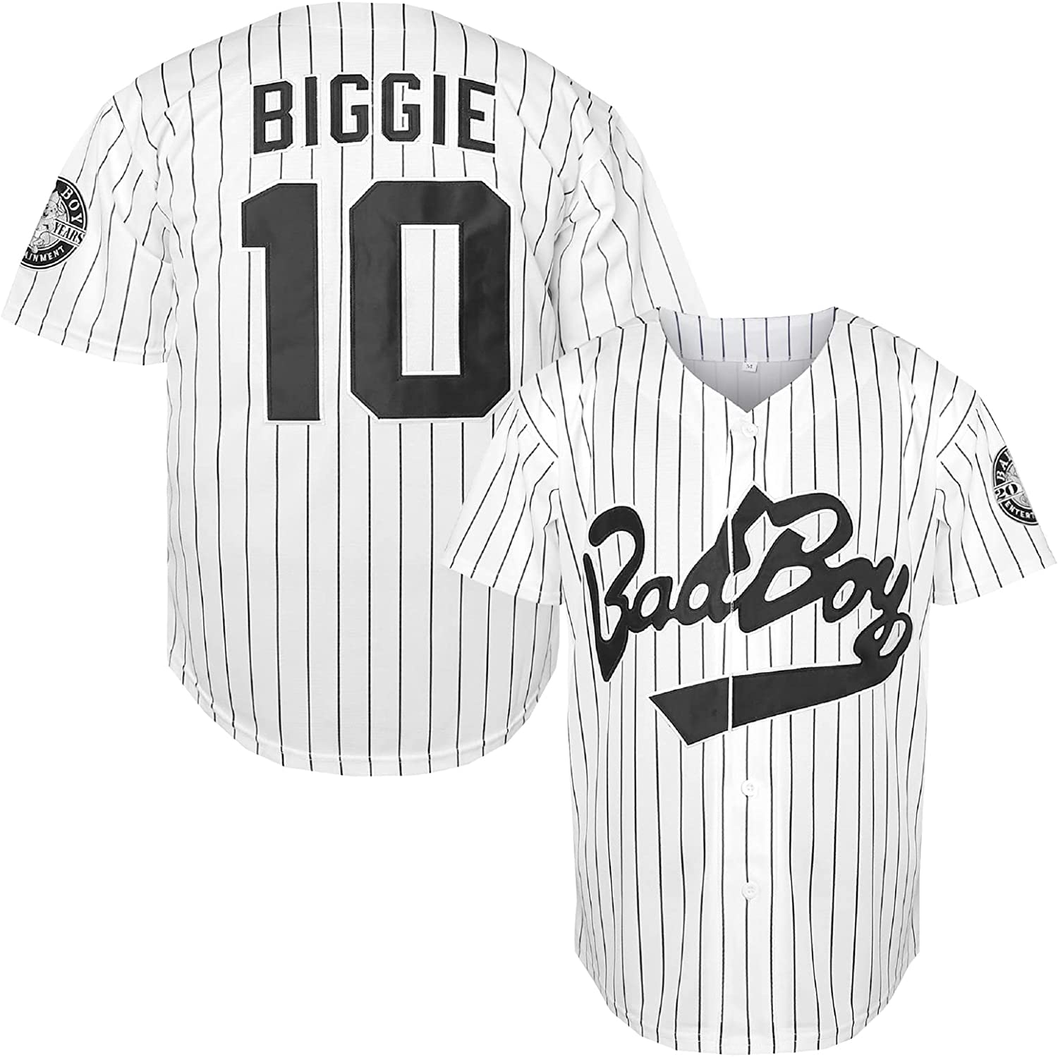  Men Bad Boy Jersey Smalls 10 90S Hip Hop Movie Baseball Jersey(10  White with Stripe,Small) : Clothing, Shoes & Jewelry