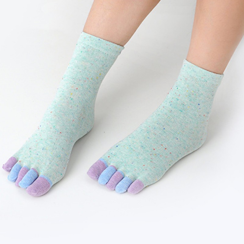 Colorful Toe Socks Cotton Crew Sock Five Finger Socks - Temu