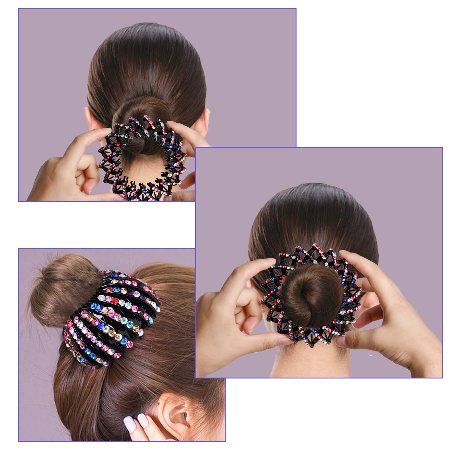 Rhinestone Nest Shape Hair Clip Elegant Bun Maker Ponytail Temu