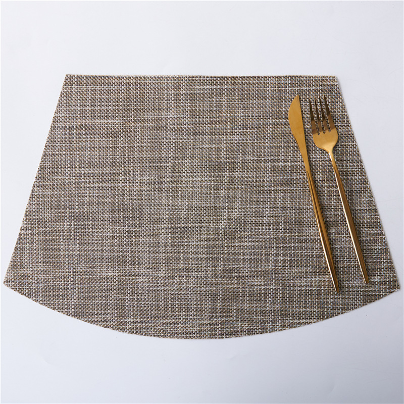 Solid Color Teslin Fanshaped Round Table Mat, Hotel Large Round Table