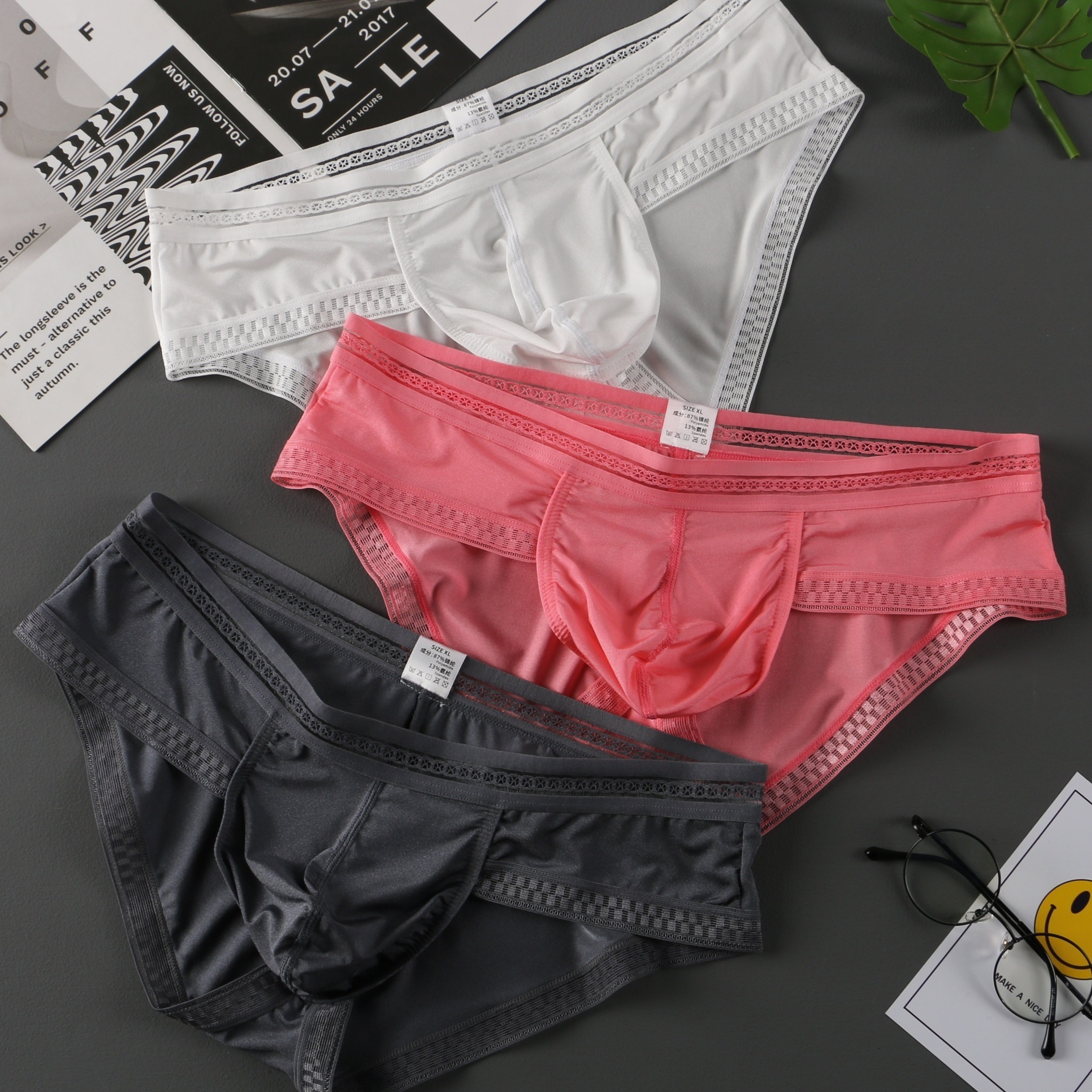 3pcs Men's Ice Silk Low Waist Pouch Briefs Underwear | Don't Miss These ...