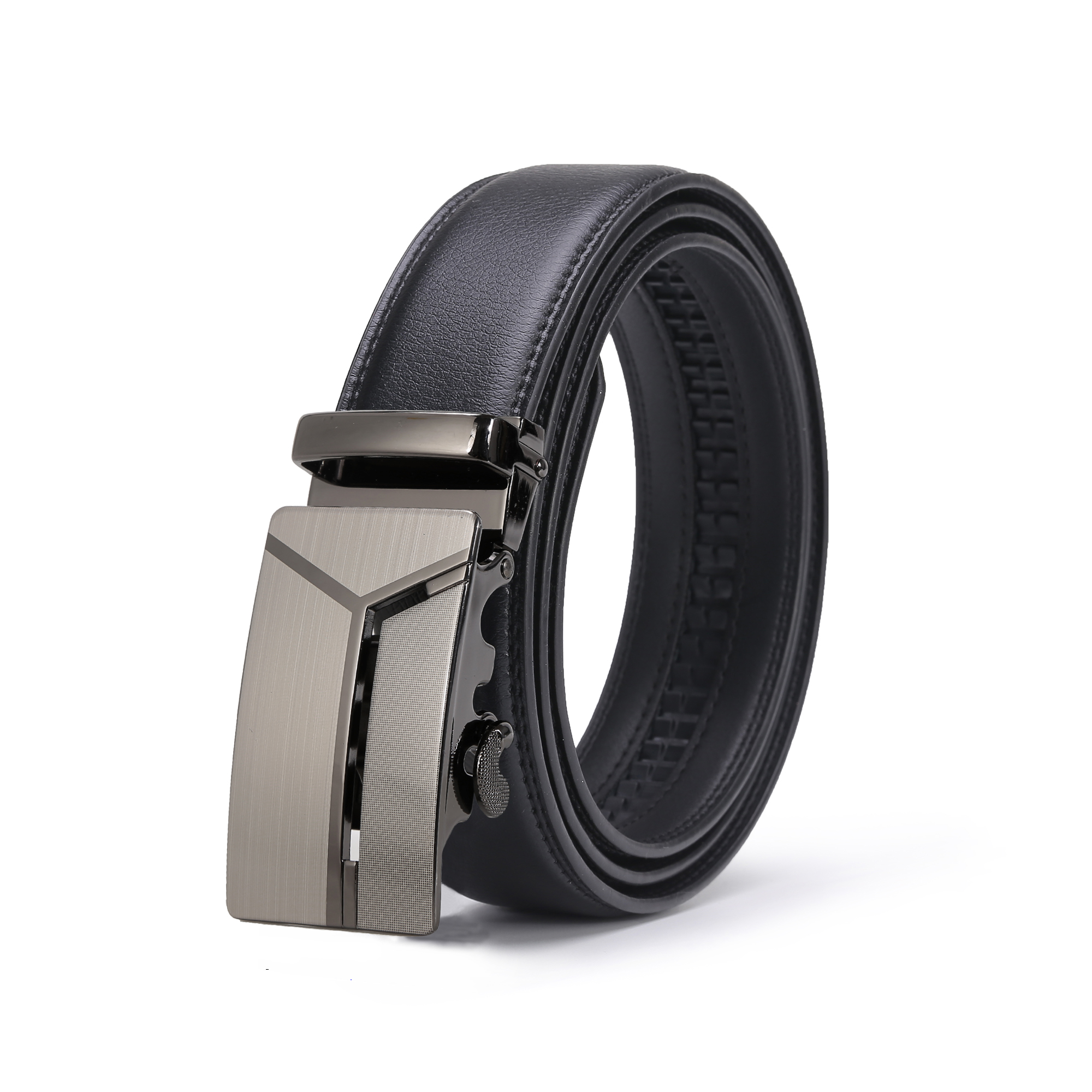 Cinturones de cuero para hombres Ratchet para hombres Cinturones ajustables  con hebilla deslizante de clic para vestir, elección ideal para regalos