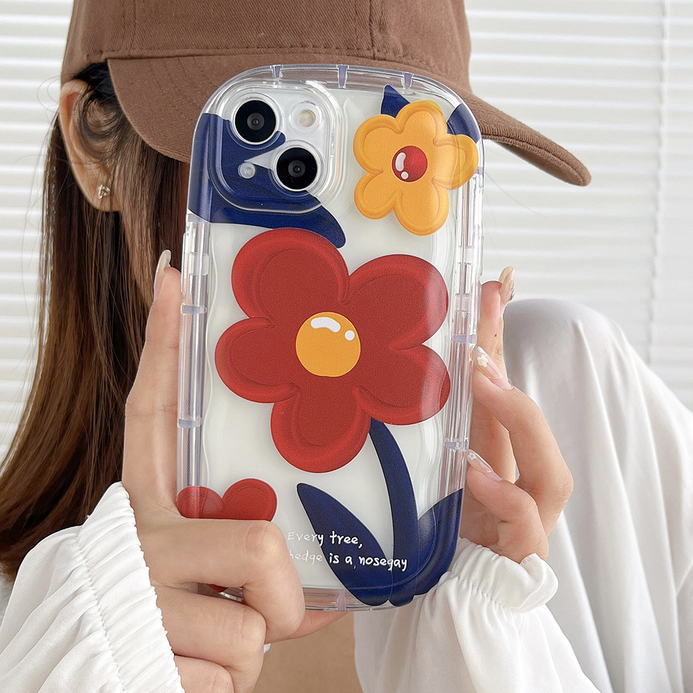 Soap Shaped Phone Case Red Flower Pattern Shock-absorbing And Drop ...