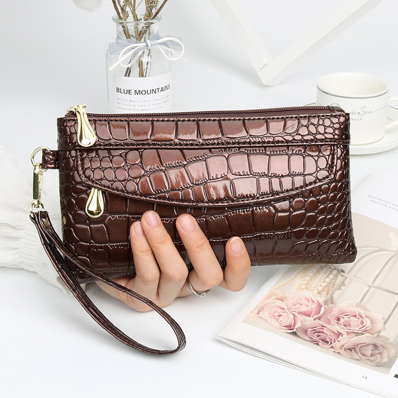 Vintage Pattern Handbag For Women Faux Leather Clutch Pu Leather  Multifunctional Cell Phone Bag With Wristband, Discounts For Everyone