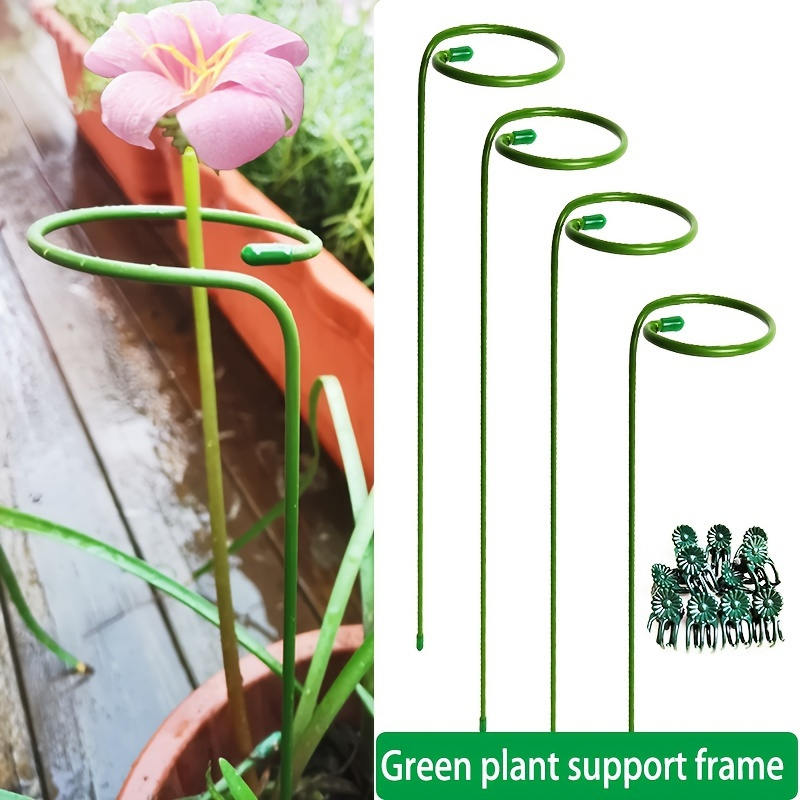 

5pcs/10ocs Plant Stakes For Flowers, Garden Single Stem Support Stake Plant Cage Support Rings For Amaryllis Tomatoes Orchid Lily Peony Rose Flower Stem